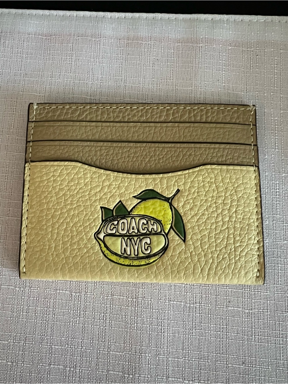 Coach Lemon Graphic Slim Id Card Case NWT